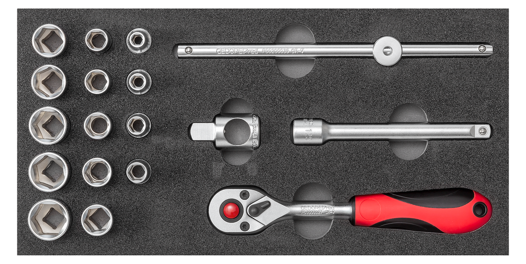 Gedore Red Dip Keys Set 3 8 pouces 1 3 CT Module Silver 7 pièces