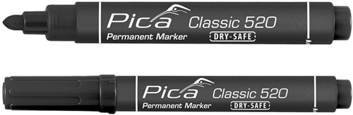 Marqueur permanent Pica 520 46 | 1-4 mm | rond | noir | 10 pièces - pi52046