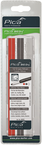 Pic un gros remplissage sec 6045 | rouge, graphite, blanc | blister - pi6045sb