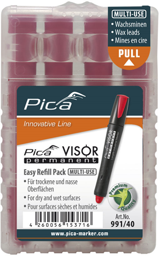 Recharge permanente pour visière Pica 991 40 | rouge - pi99140