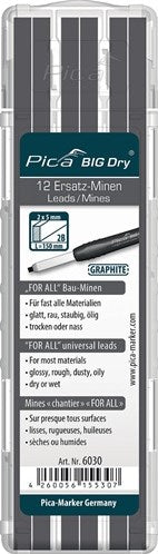 Pic un jeu de recharges | 12x graphite | universel | grand sec 6030 | Ensemble de 12 stylos | 1 pièce - 6030 - 6030
