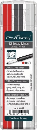 Pic une grosse recharge sèche 6045 | graphite, blanc rouge - pi6045
