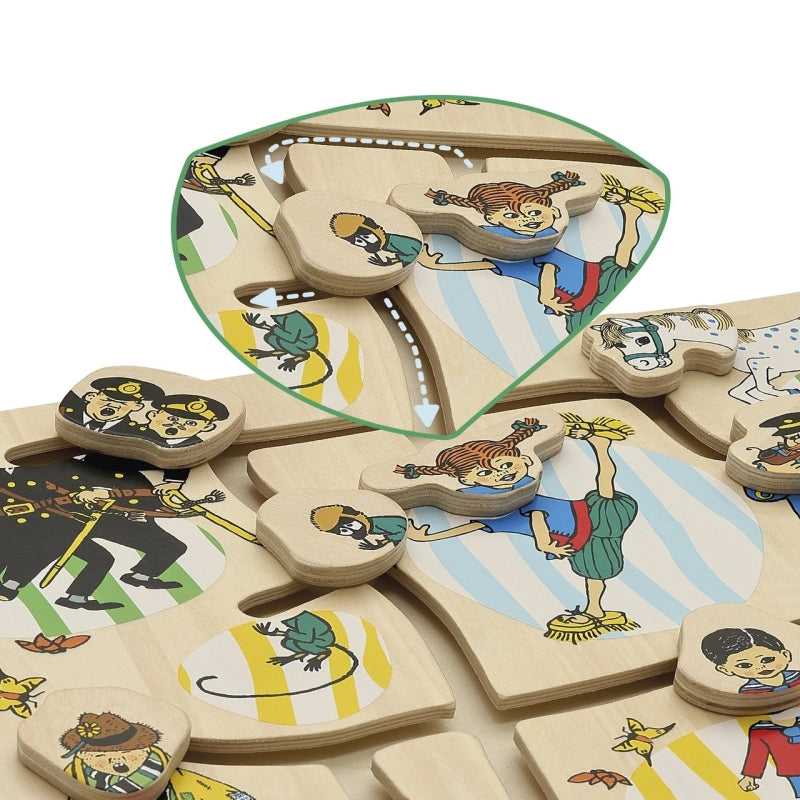 Licences livres pour enfants Pippi Brindacier - puzzle coulissant en bois