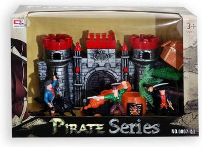 Bongers Toys Pirate Castle Play Set, y compris 3 figurines de jeu
