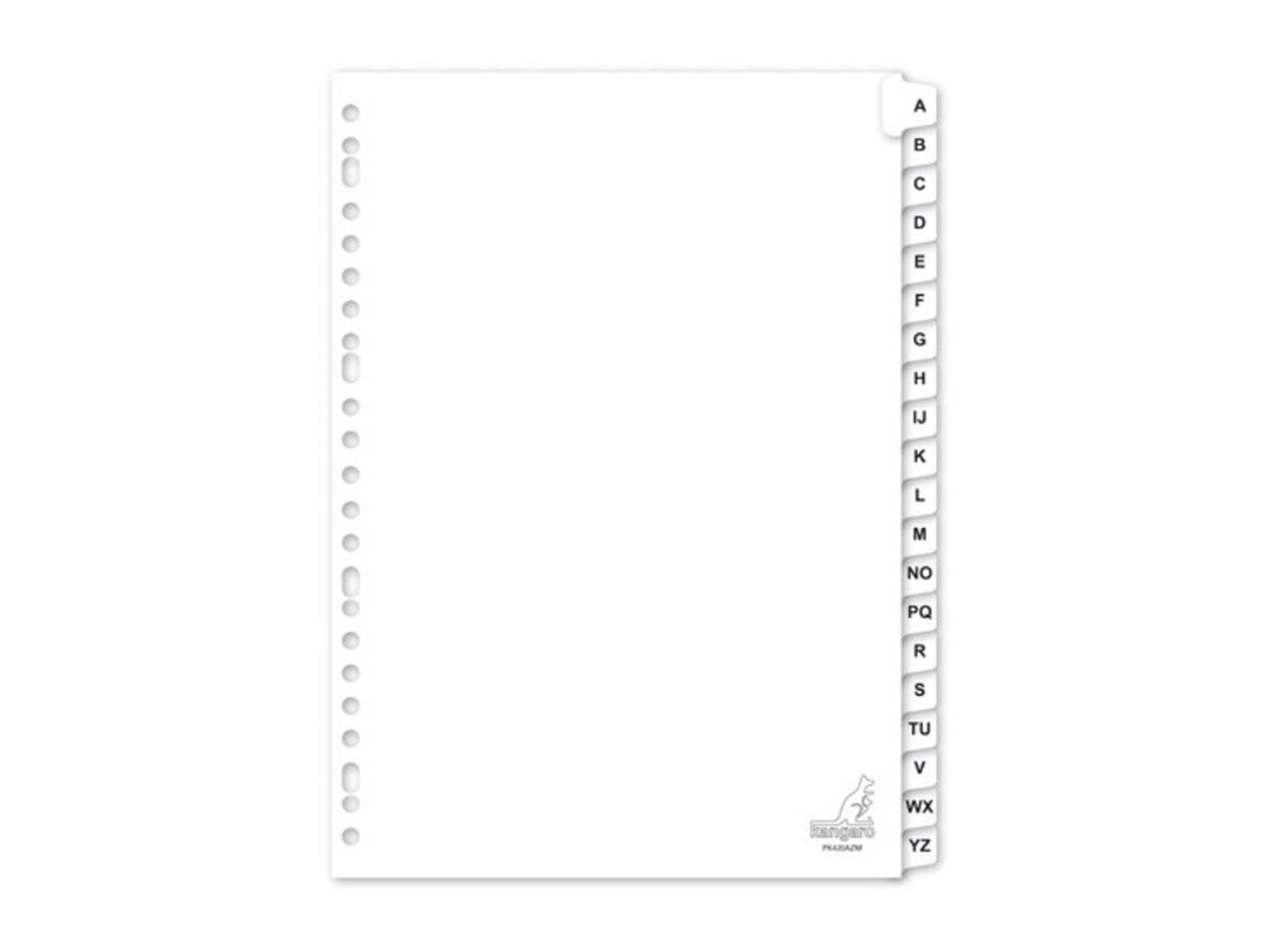 Onglets Kangaro a4 23 anneaux a-z carton