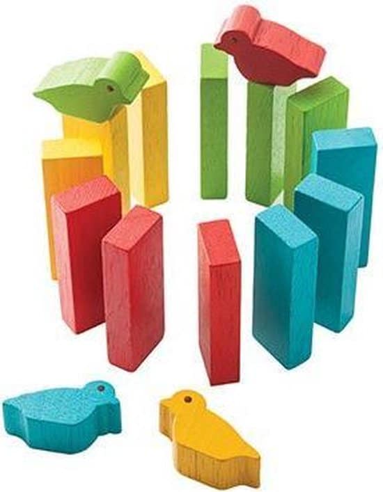 Oku Plan Toys Houten Bird Tower 16 pièces