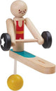 Oku plan toys haltérophile acrobate en bois