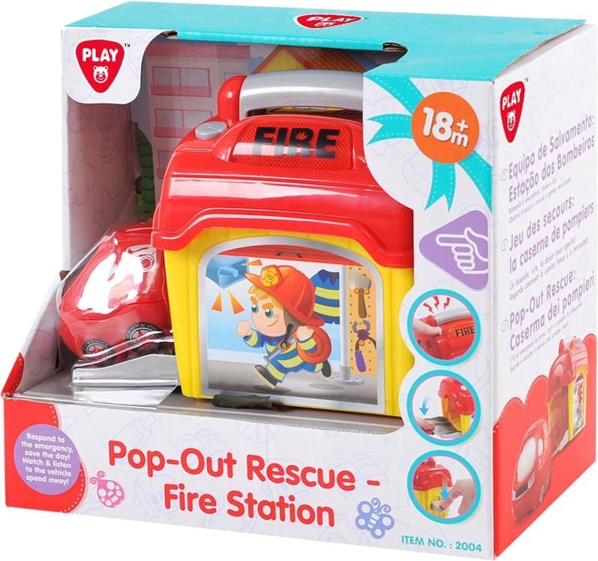 Caserne de pompiers avec une voiture