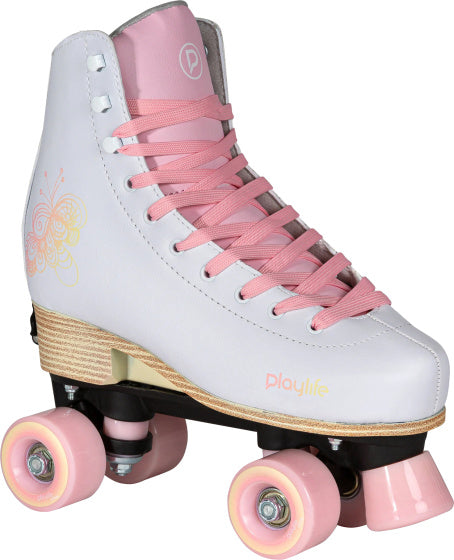 Playlife Patins à roulettes ajustables junior blanc rose taille 35 38