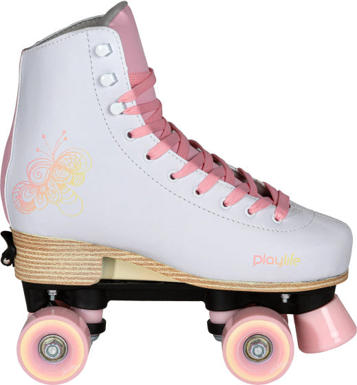 Playlife Patins à roulettes ajustables junior blanc rose taille 35 38