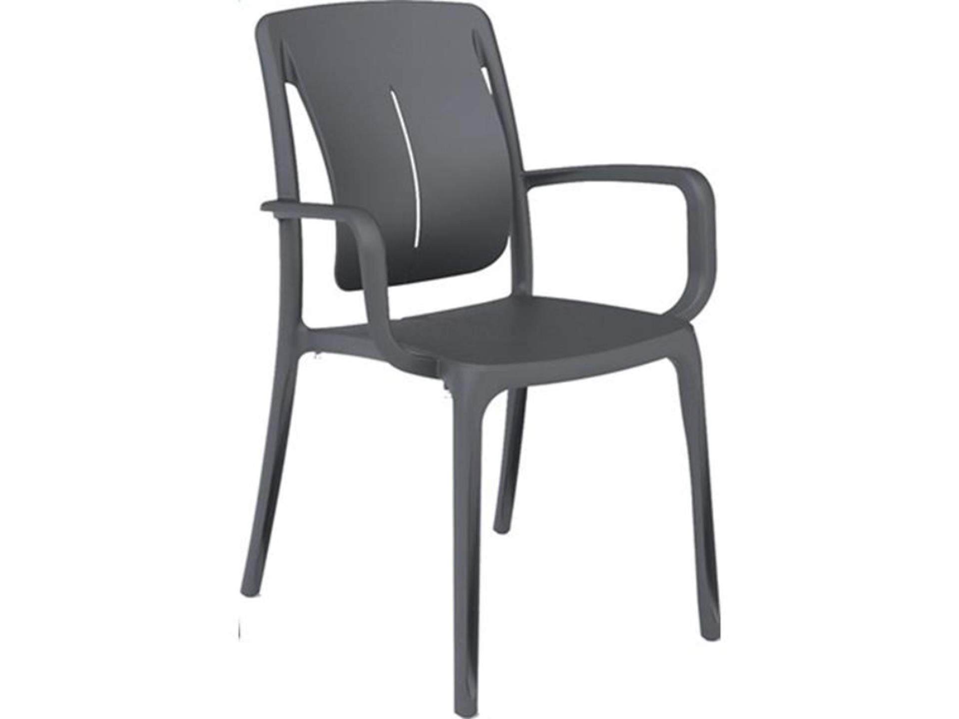 Chaise de salle à manger en bois de jeu Grosfillex anthracite