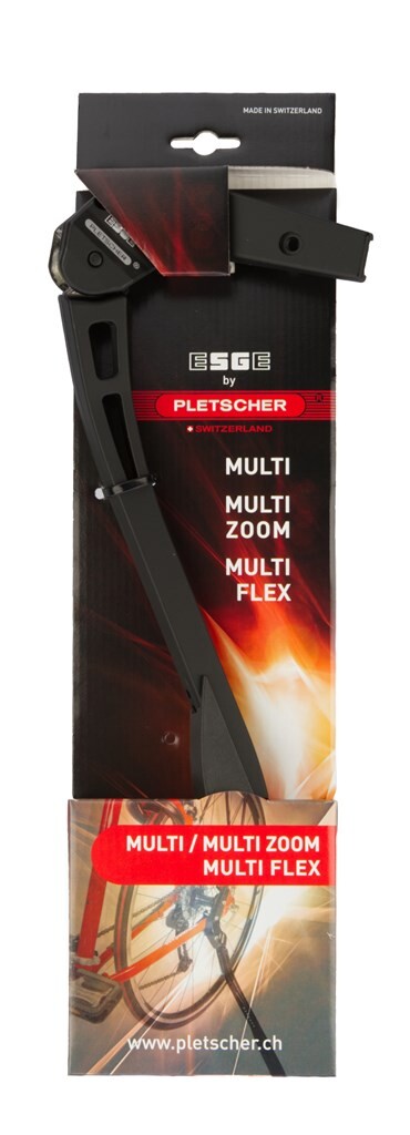 Pletscher Side Stand Multi-Adjustable, carte noire