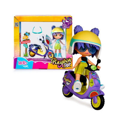 Pinypon top moto fille 11cm avec tatouages
