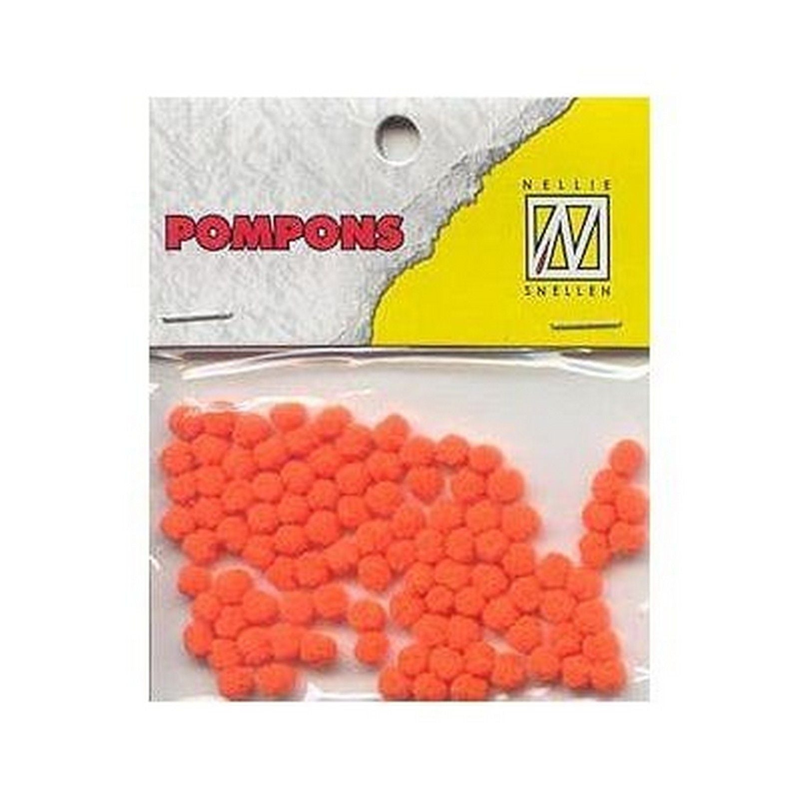 Le choix de Nellie • pompons mini 3mm 100 pièces pqt col. 26 orange fluo