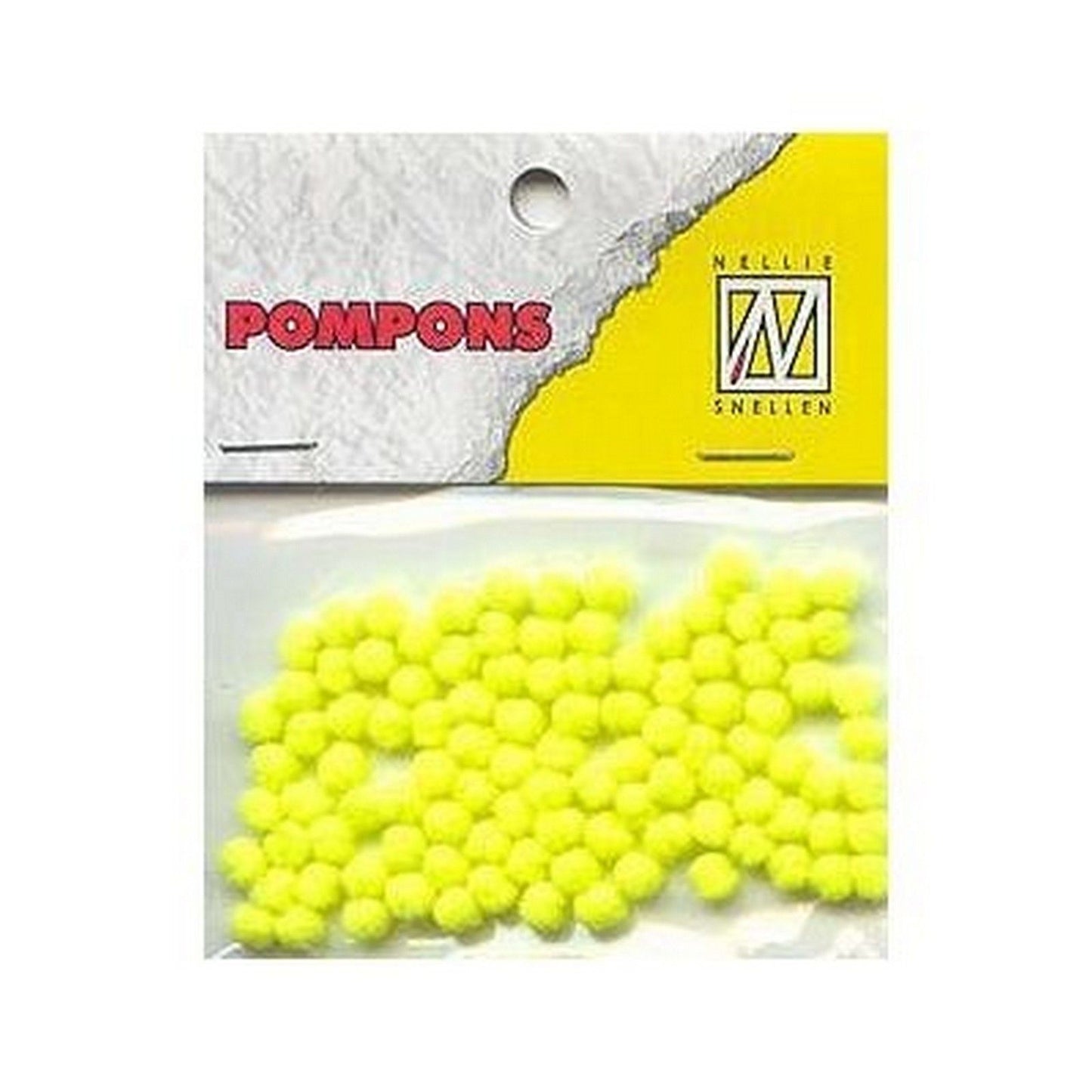 Le choix de Nellie • pompons mini 3mm 100 pièces pqt col. 27 jaune fluo