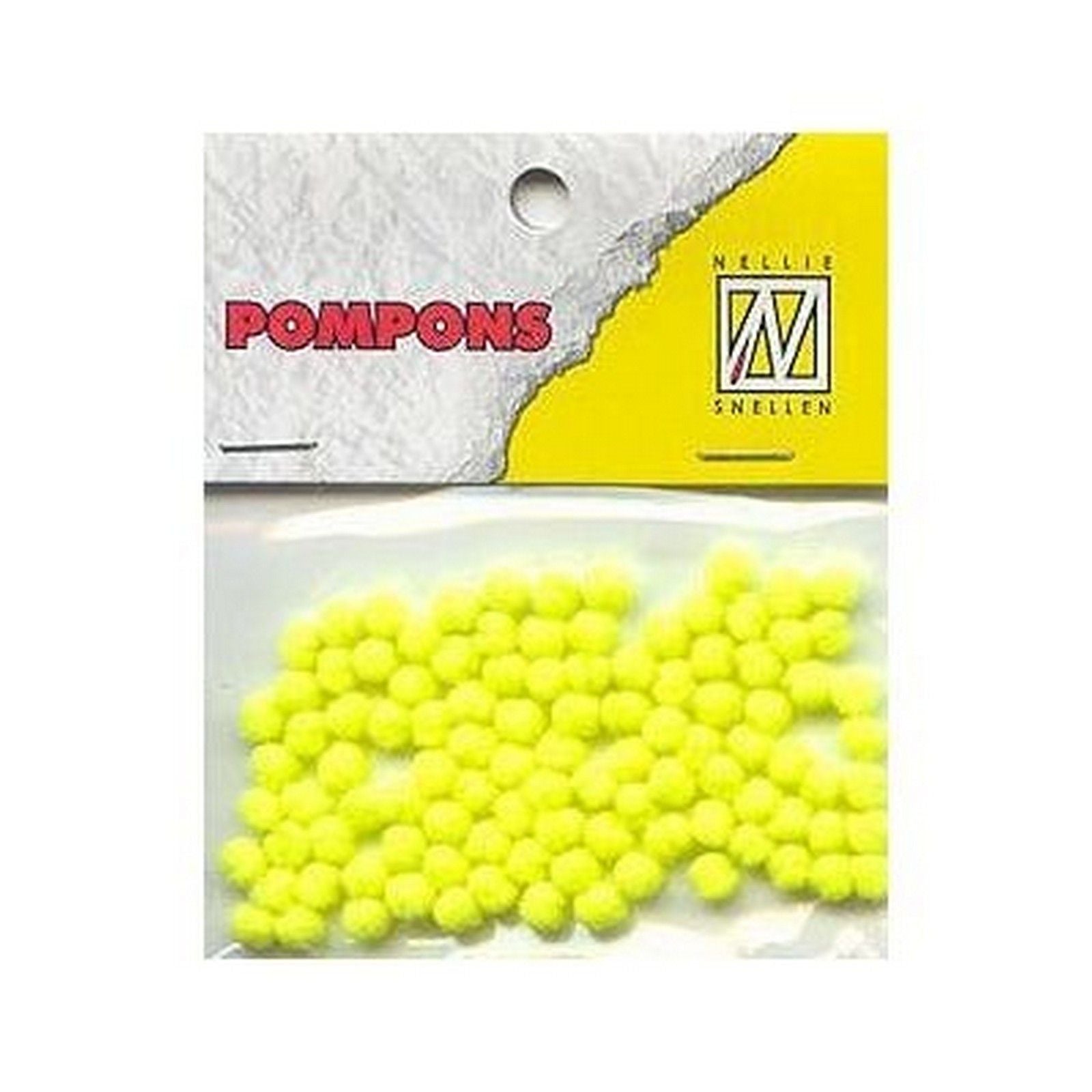 Le choix de Nellie • pompons mini 3mm 100 pièces pqt col. 27 jaune fluo