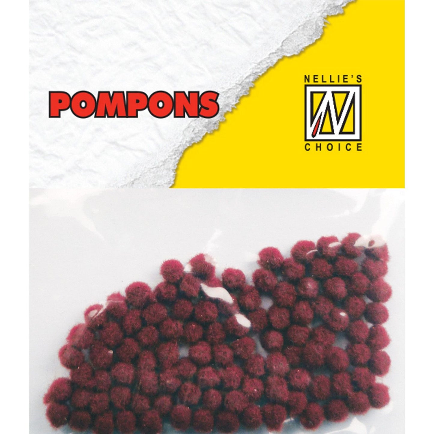 Le choix de Nellie • pompons mini 3mm 100 pièces pqt col. md-1901 bordeaux