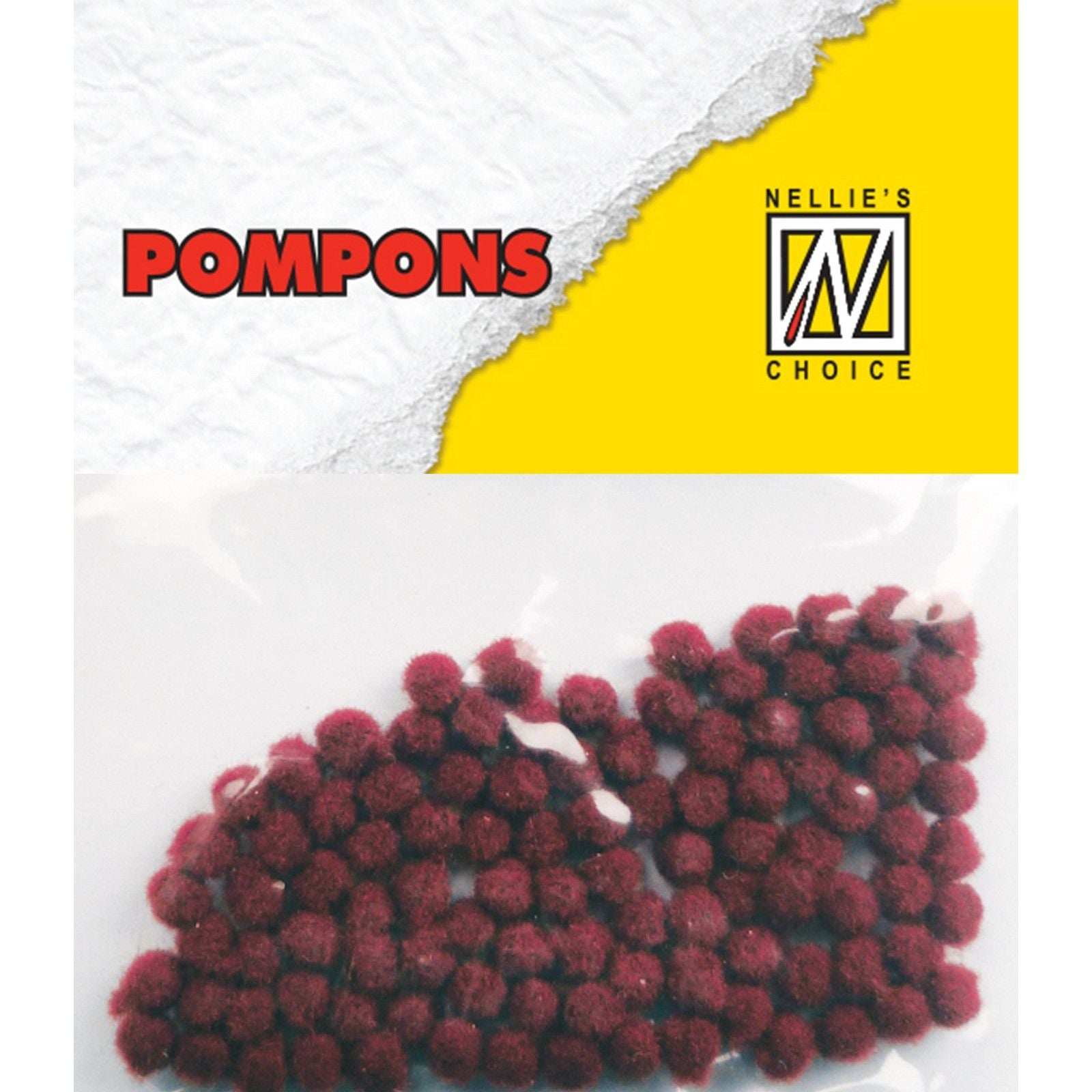 Le choix de Nellie • pompons mini 3mm 100 pièces pqt col. md-1901 bordeaux