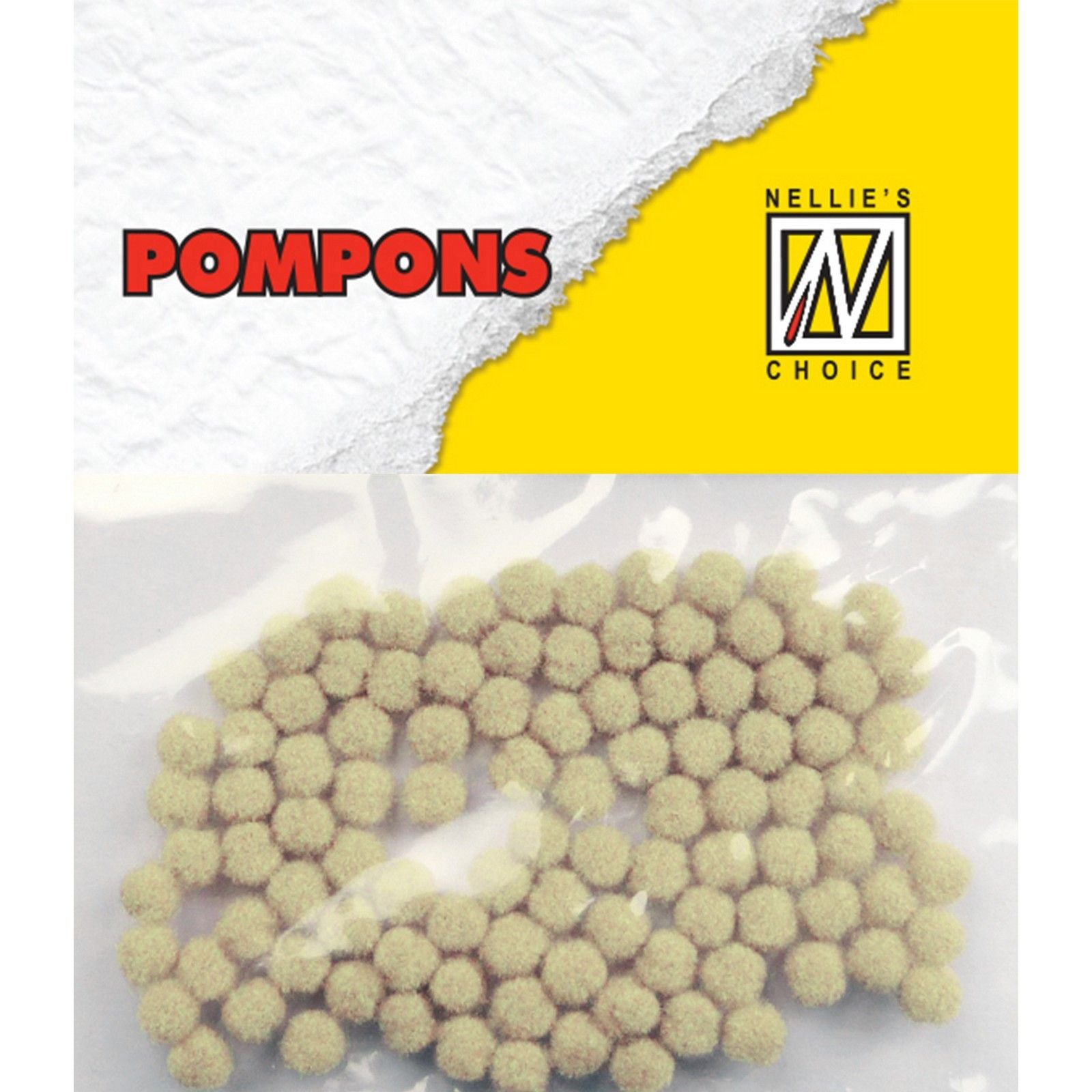 Le choix de Nellie • pompons mini 3mm 100 pièces pqt col. md-1912 écru