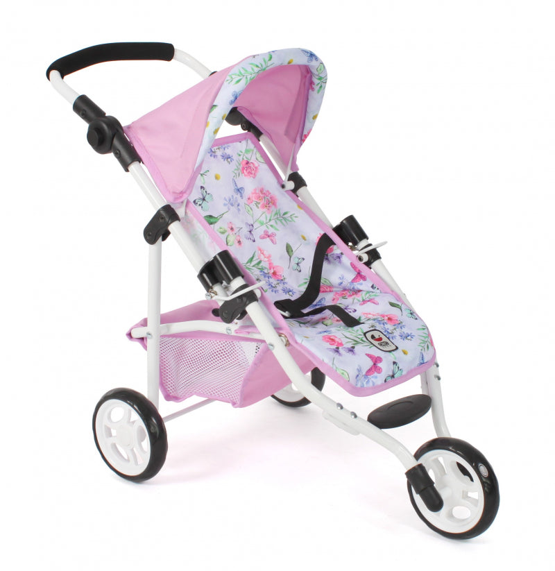 Poussette poupée Bayer chic jogging lola (fleurs blanc rose)