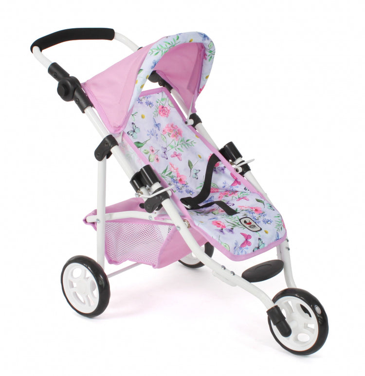 Poussette poupée Bayer chic jogging lola (fleurs blanc rose)