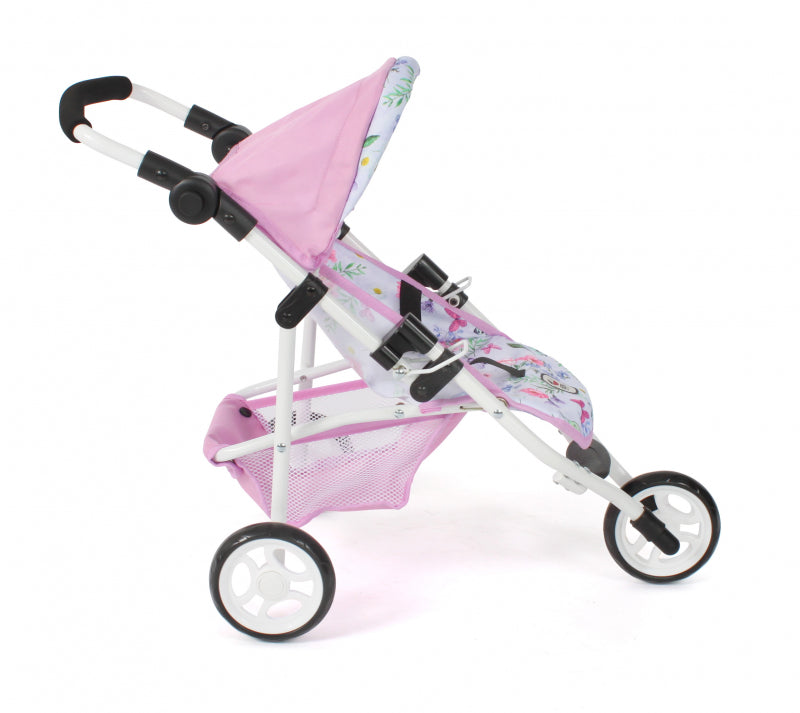 Poussette poupée Bayer chic jogging lola (fleurs blanc rose)