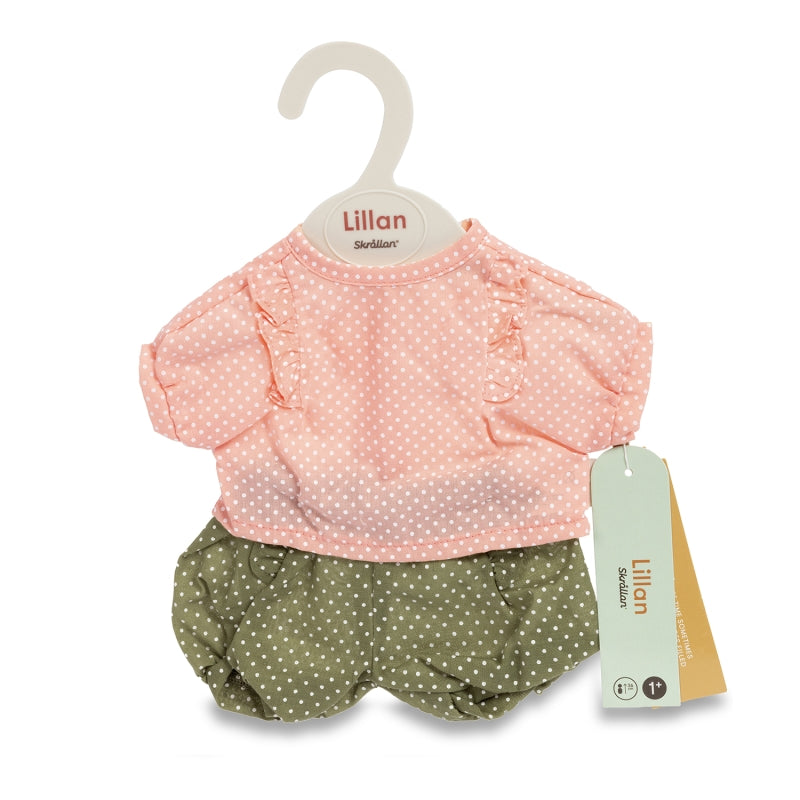 Ensemble de vêtements de poupée Skrallan à pois (36-40 cm)