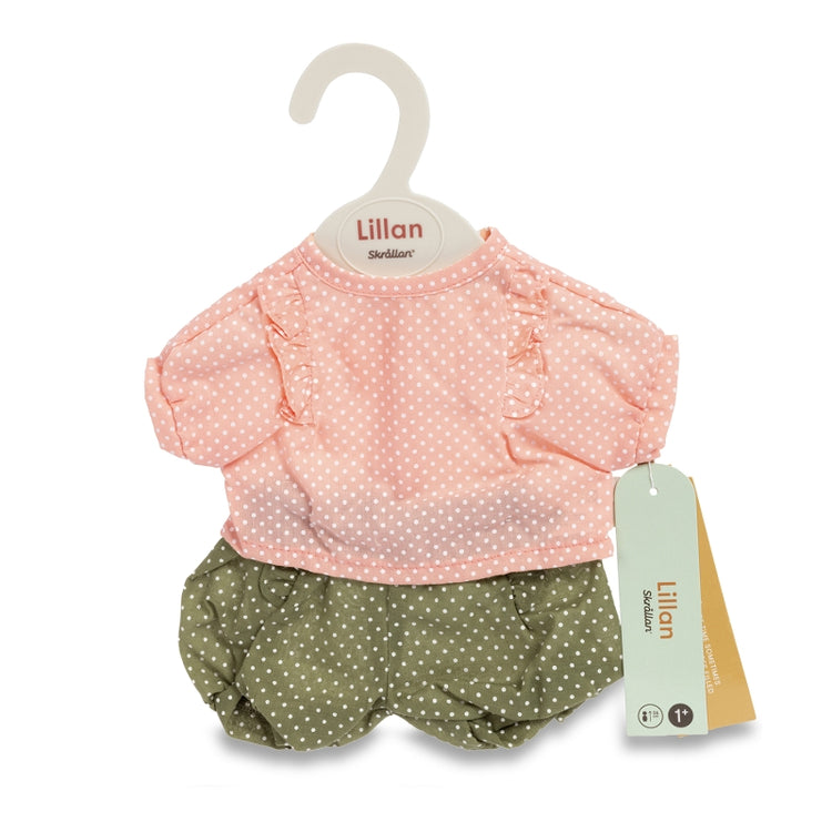 Ensemble de vêtements de poupée Skrallan à pois (36-40 cm)