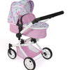Bayer chic landau pour poupée mika combi (fleurs blanc rose)