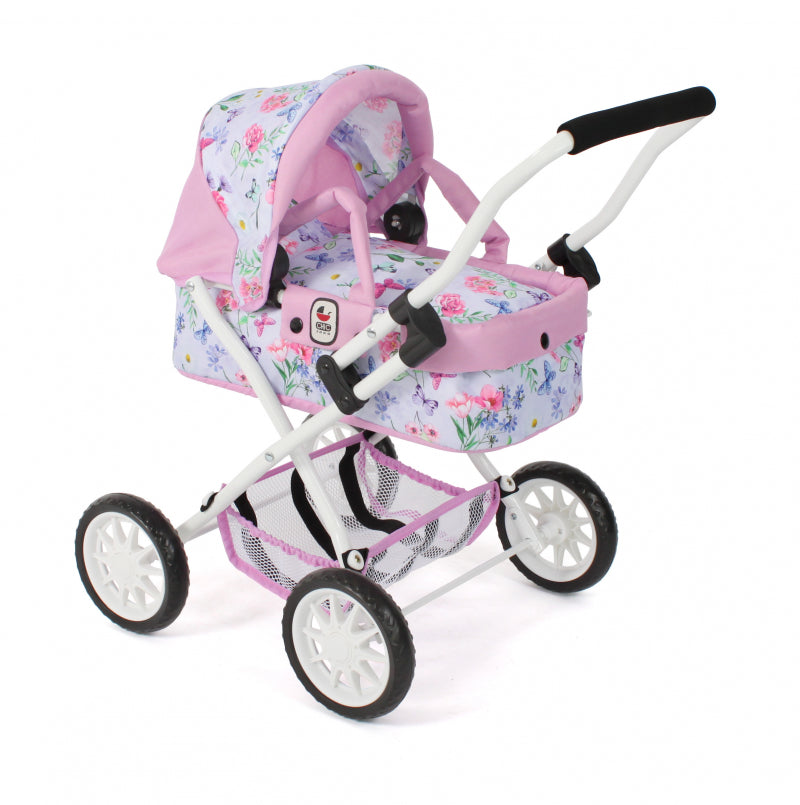 Bayer chic landau pour poupée smarty (fleurs blanc rose)