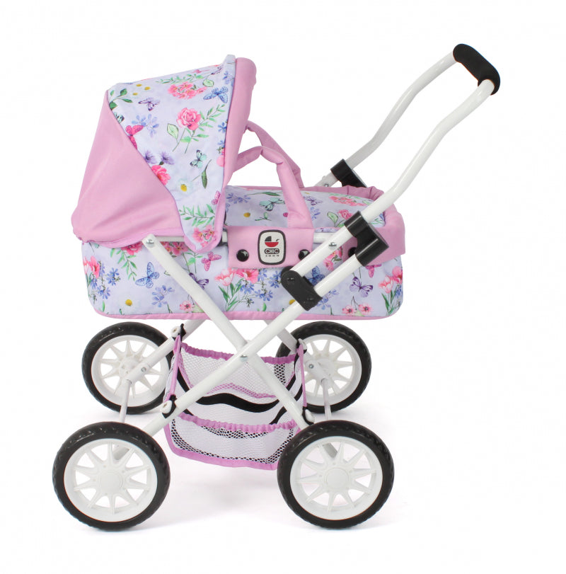 Bayer chic landau pour poupée smarty (fleurs blanc rose)