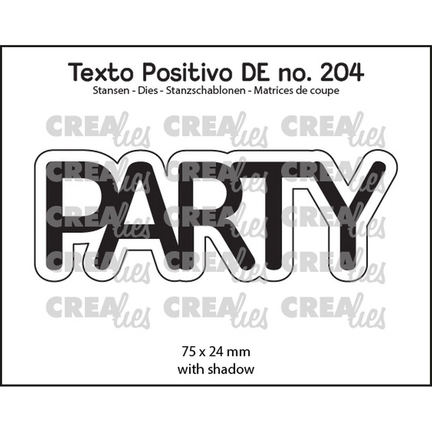 Crealies • texto positivo matrices de découpe fête