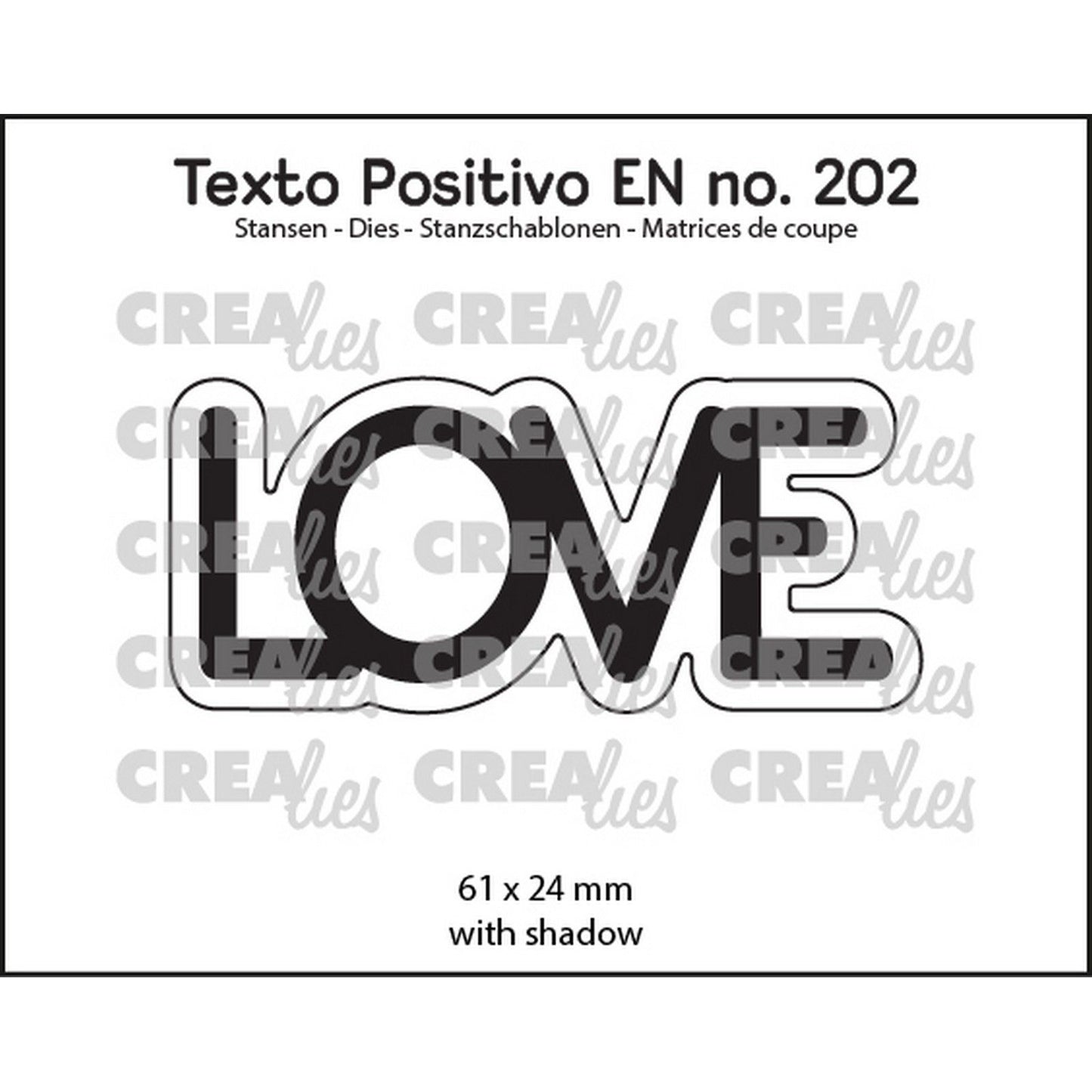 Crealies • texto positivo matrices de découpe amour