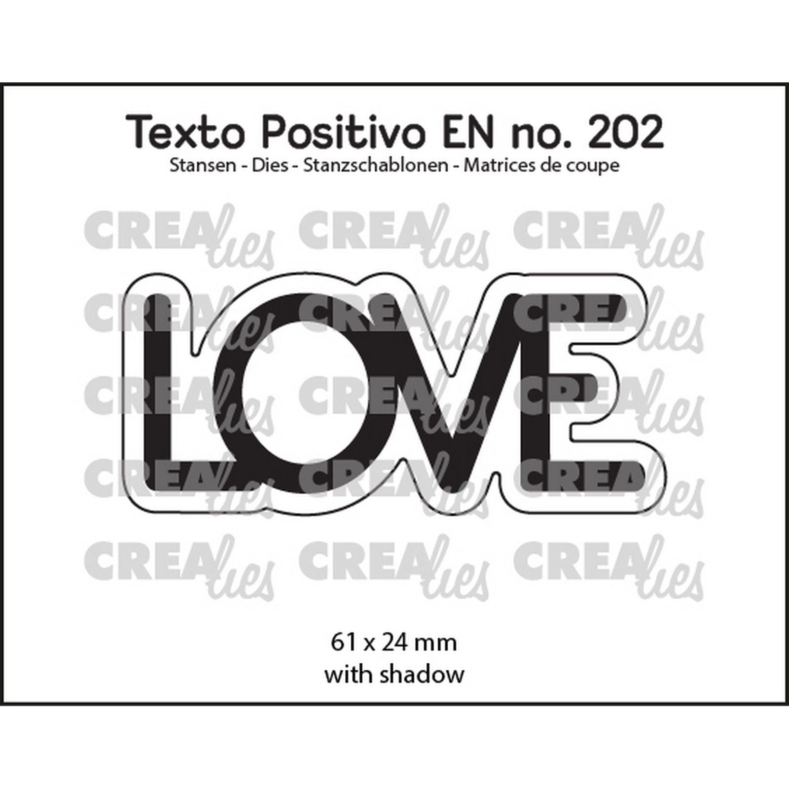 Crealies • texto positivo matrices de découpe amour