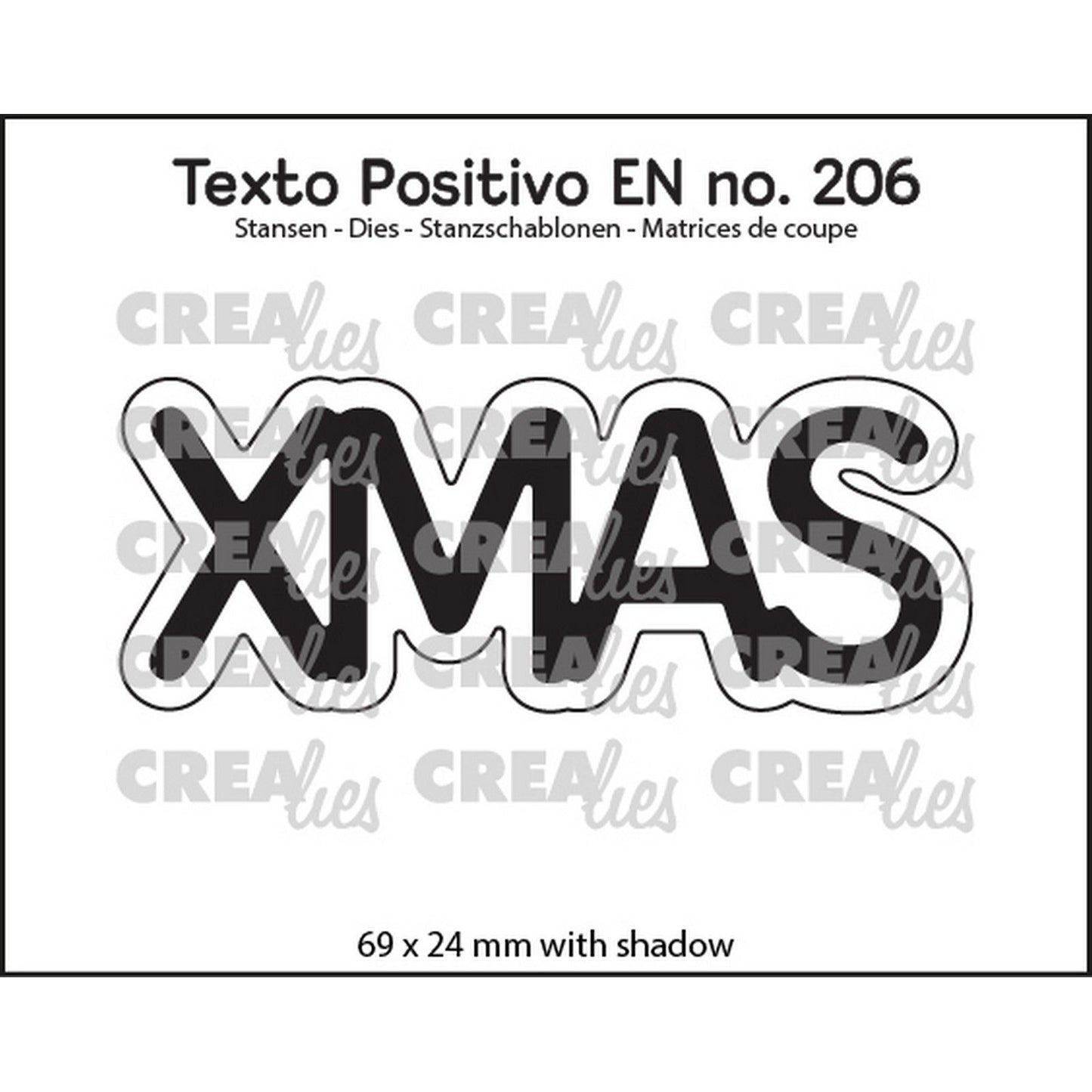 Crealies • matrices de découpe texte positif Noël