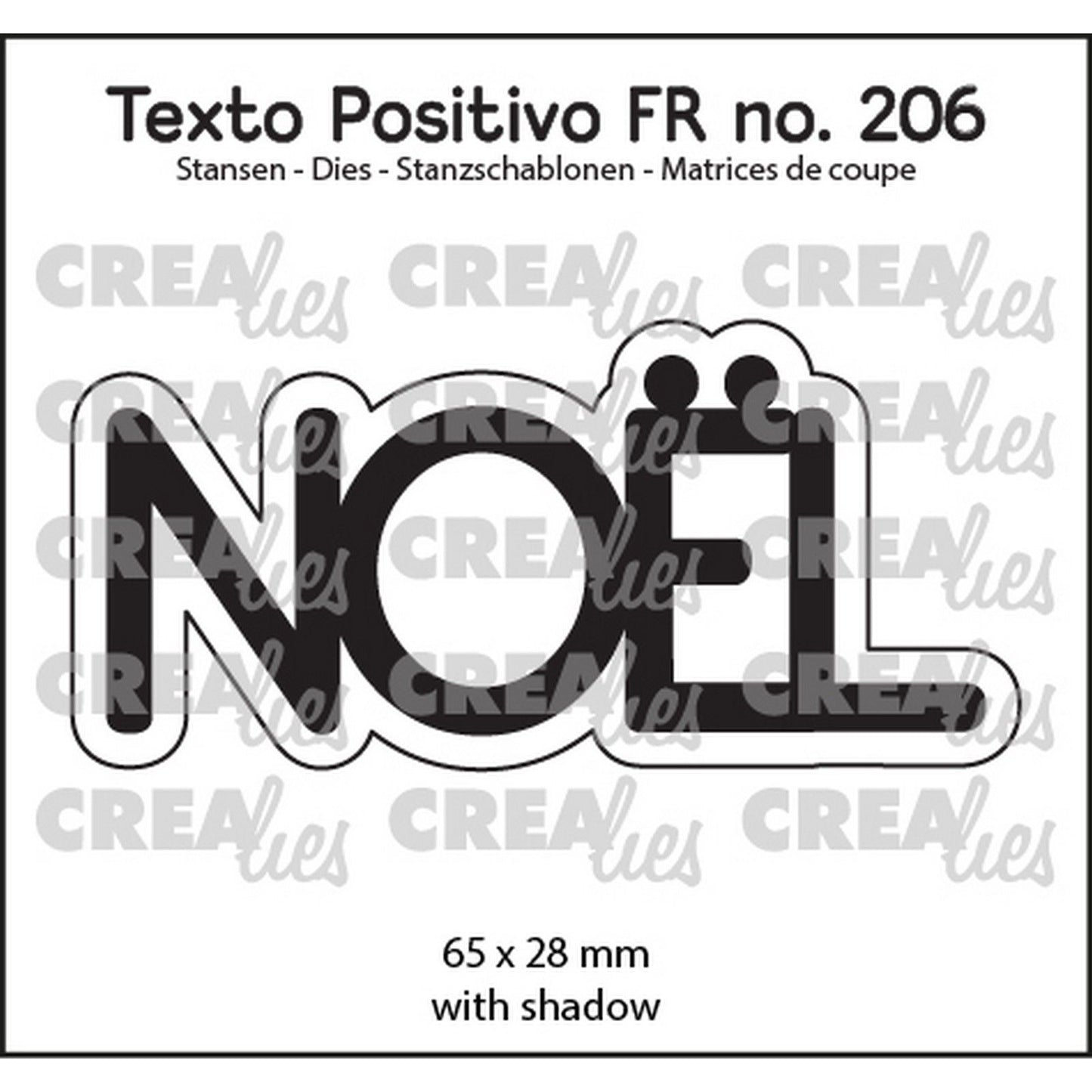 Crealies • matrices de découpe texto positivo noël