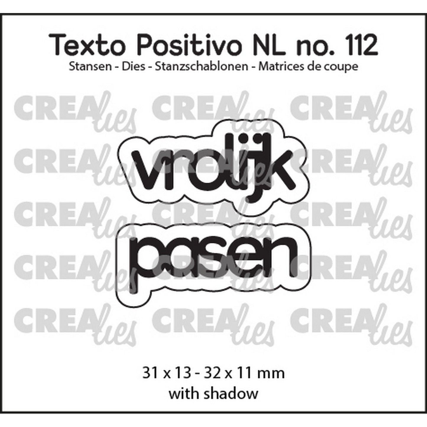 Crealies • gabarit de découpe texto positivo joyeuses pâques