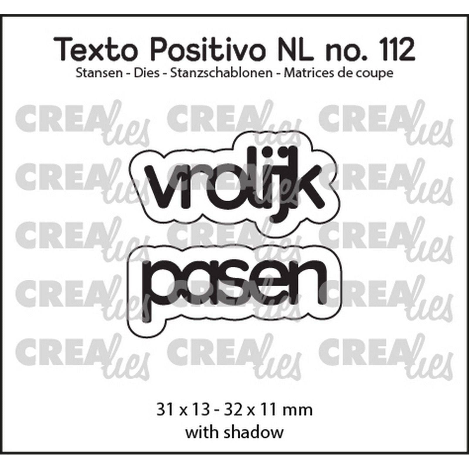 Crealies • gabarit de découpe texto positivo joyeuses pâques
