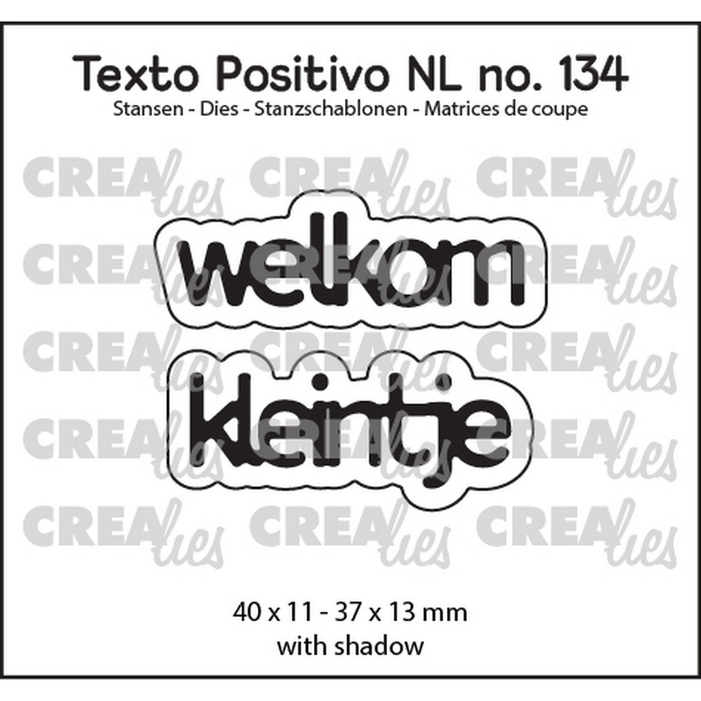 Crealies • gabarit de découpe texto positivo bienvenue petit