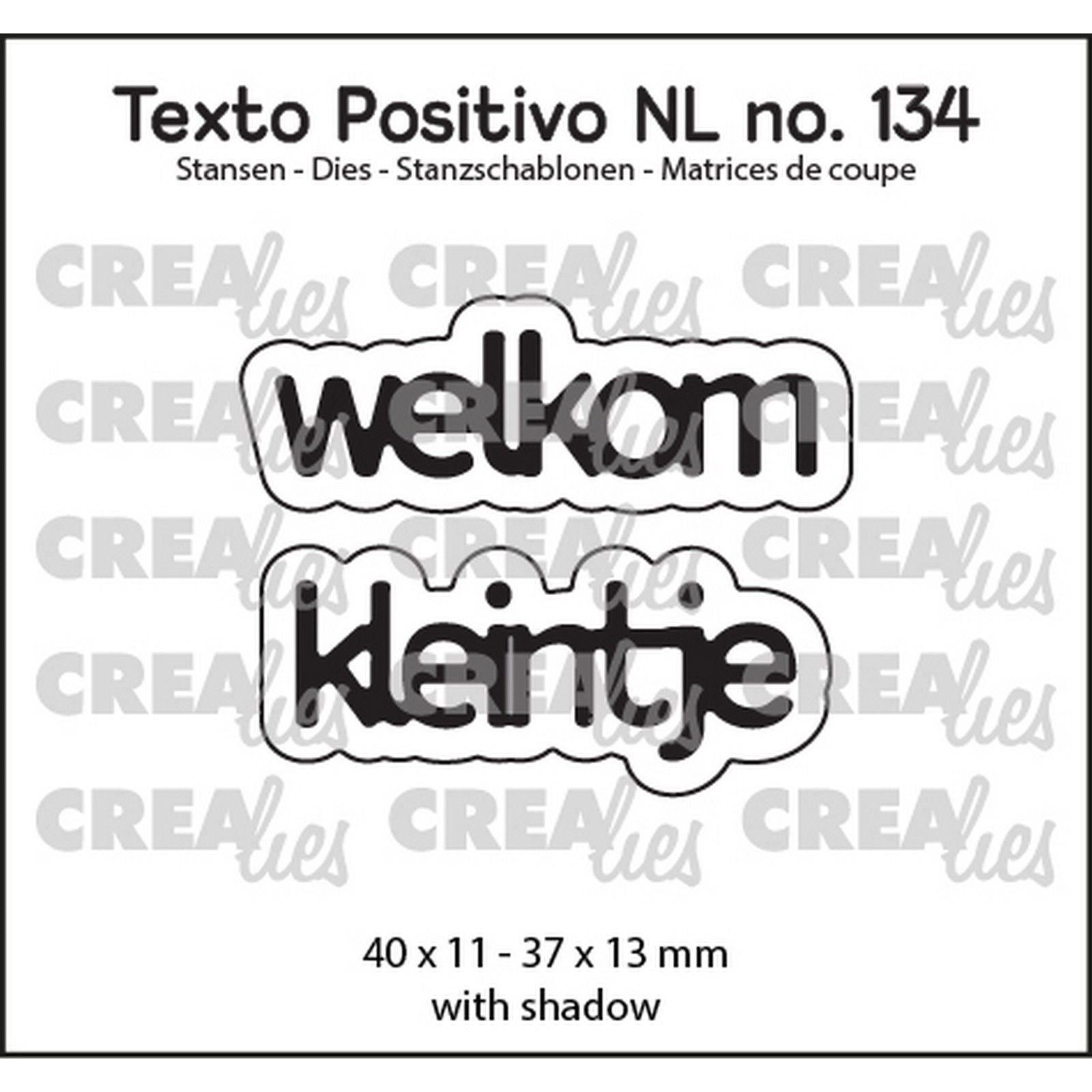 Crealies • gabarit de découpe texto positivo bienvenue petit