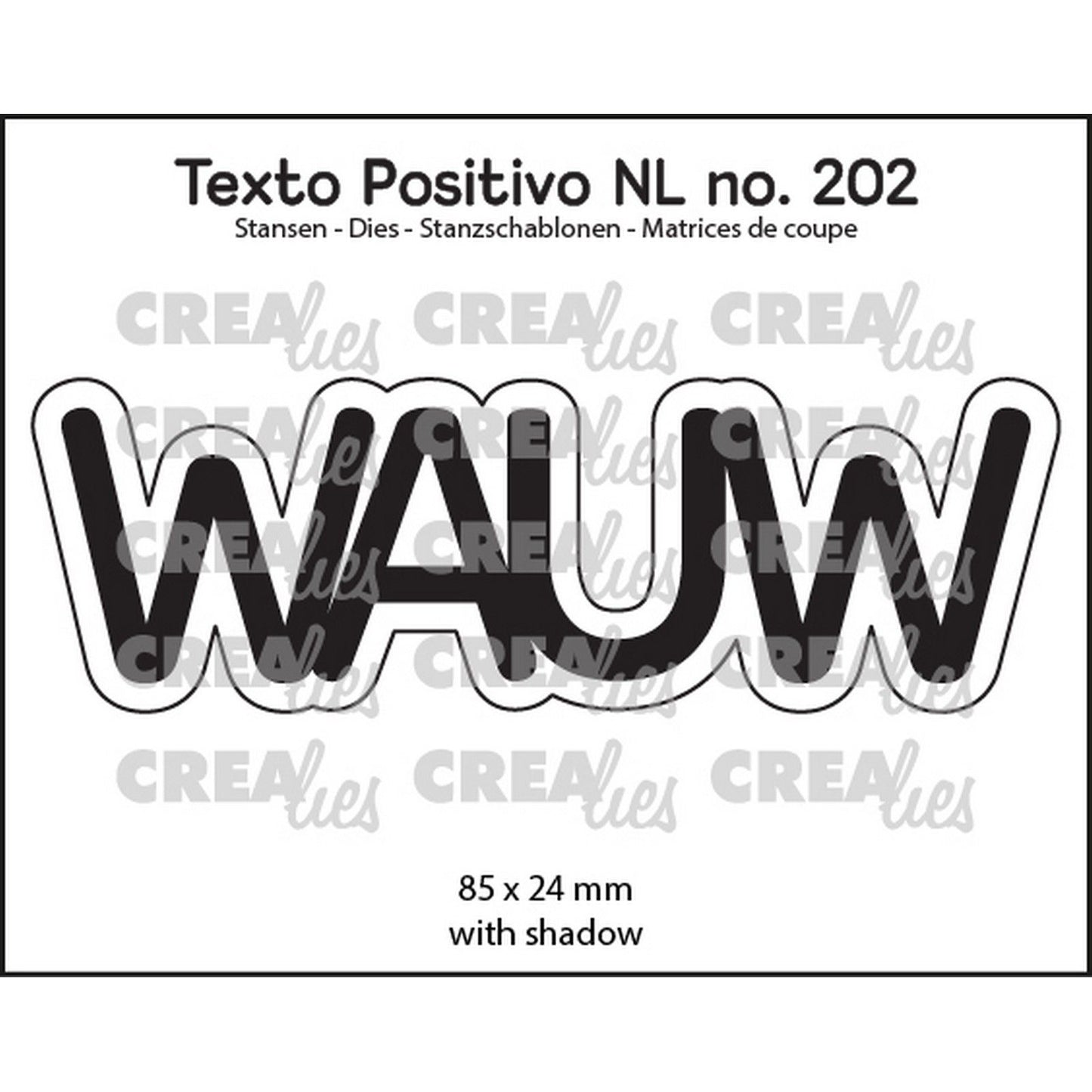 Crealies • matrice de découpe texte positif wow