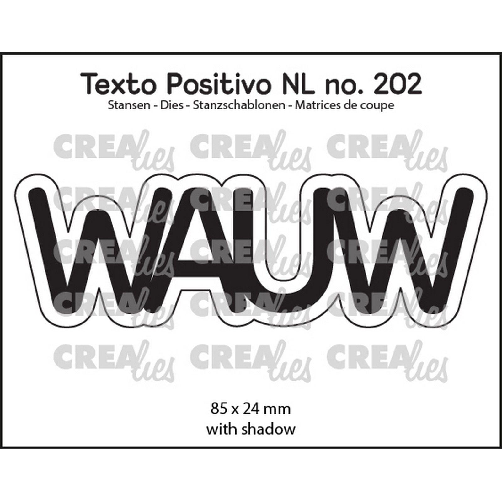 Crealies • matrice de découpe texte positif wow