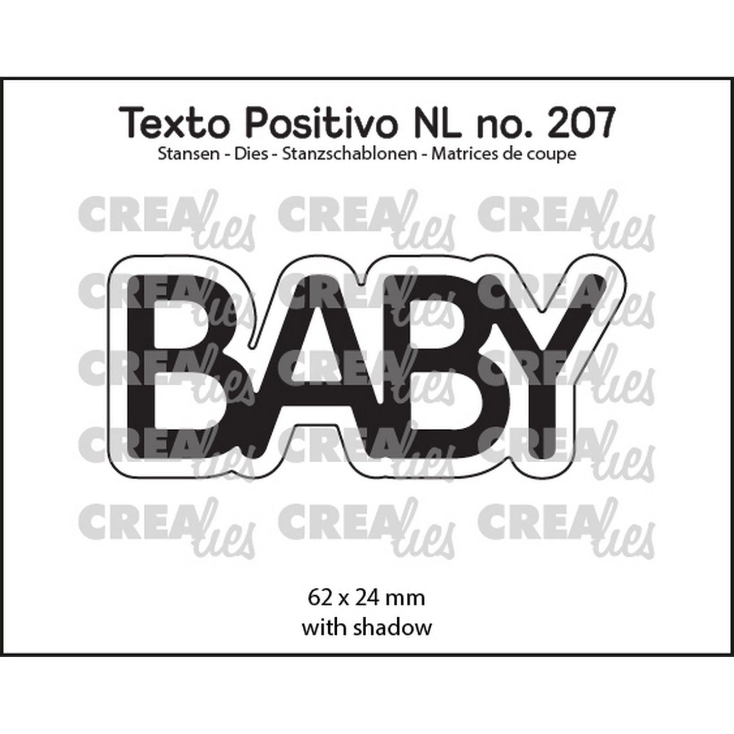 Crealies • texte positif die cut bébé