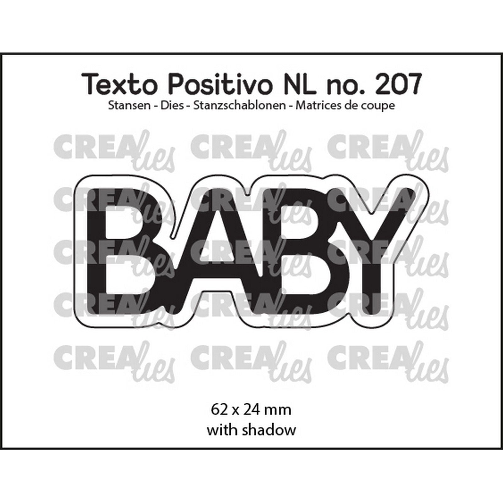 Crealies • texte positif die cut bébé