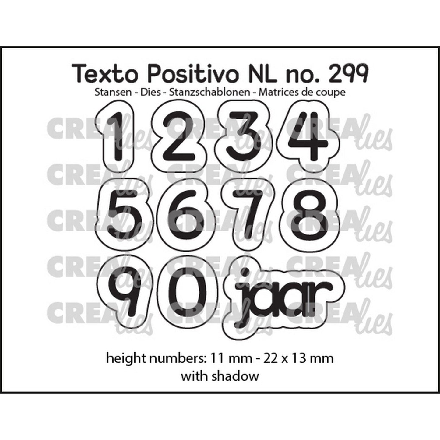 Crealies • matrices de découpe texto positivo 1,2,3 ans