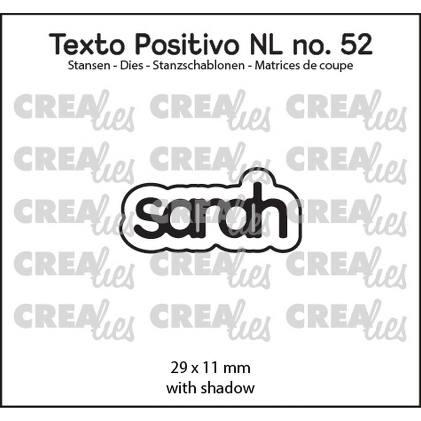 Crealies • modèle de découpe texte positif Sarah