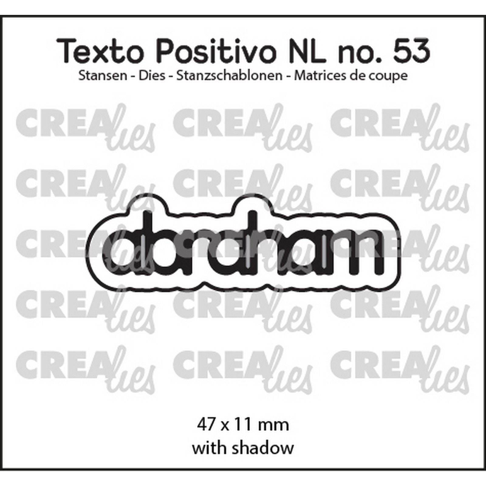 Crealies • gabarit de découpe texte positivo abraham