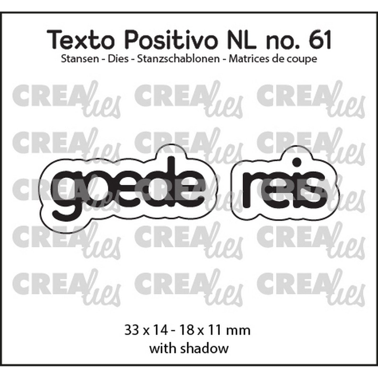 Crealies • matrices de découpe texto positivo bon voyage