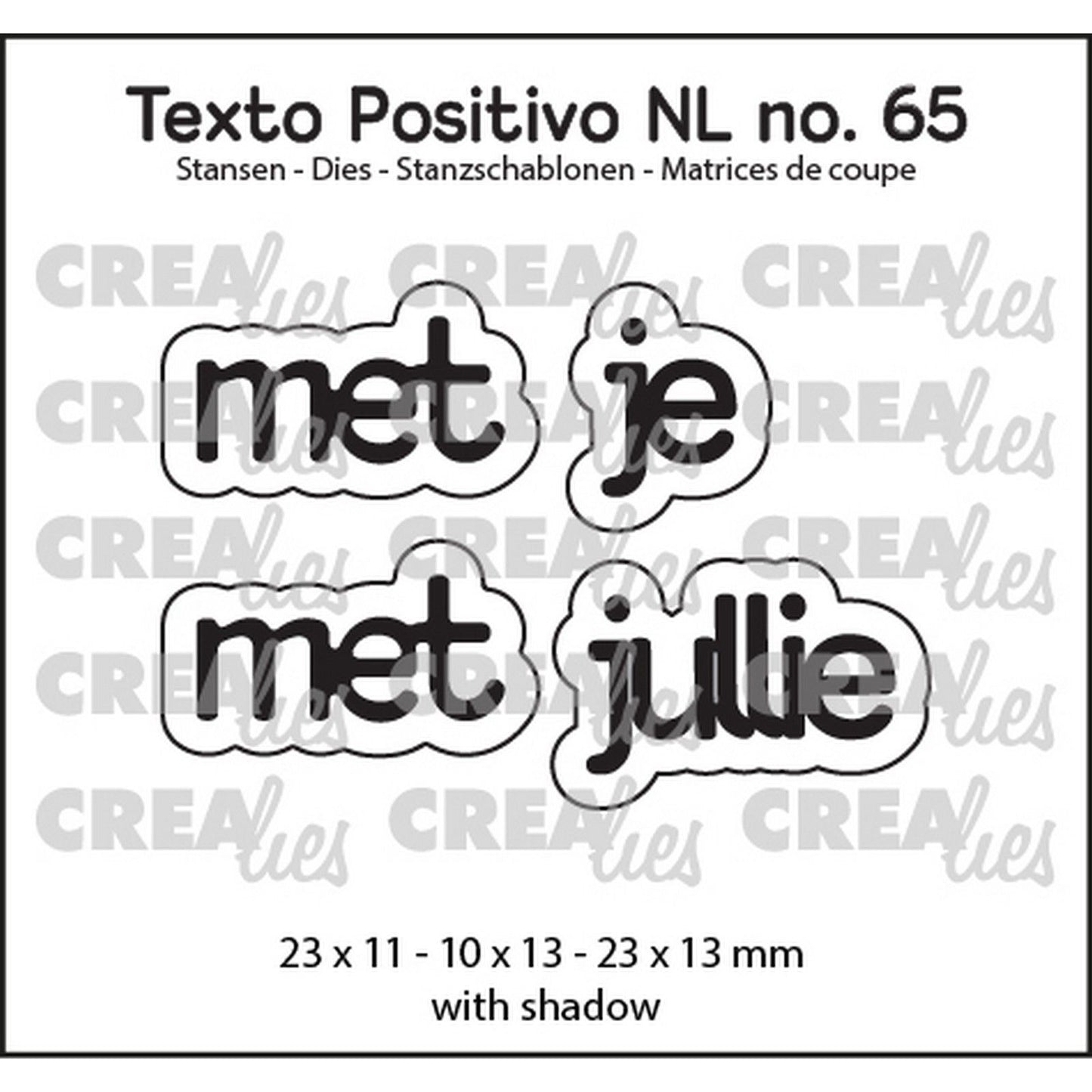 Crealies • matrices de découpe texto positivo avec vous avec vous