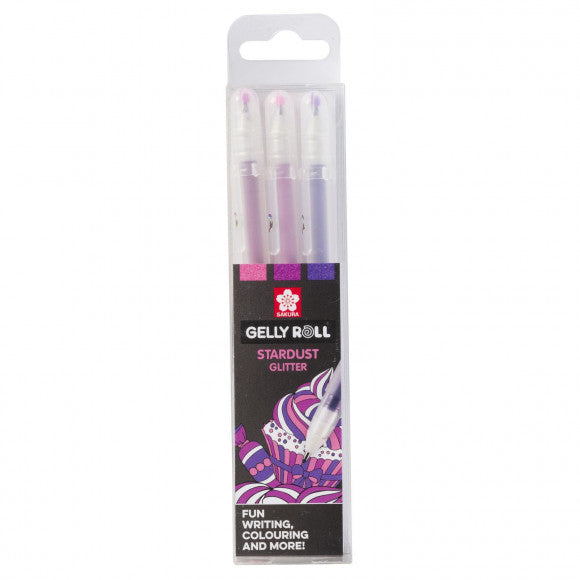 Sakura • stylo gel gelly roll stardust paillettes bonbons 3 pièces